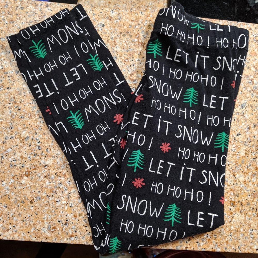 Zara girls leggings 7 8 Christmas black red green